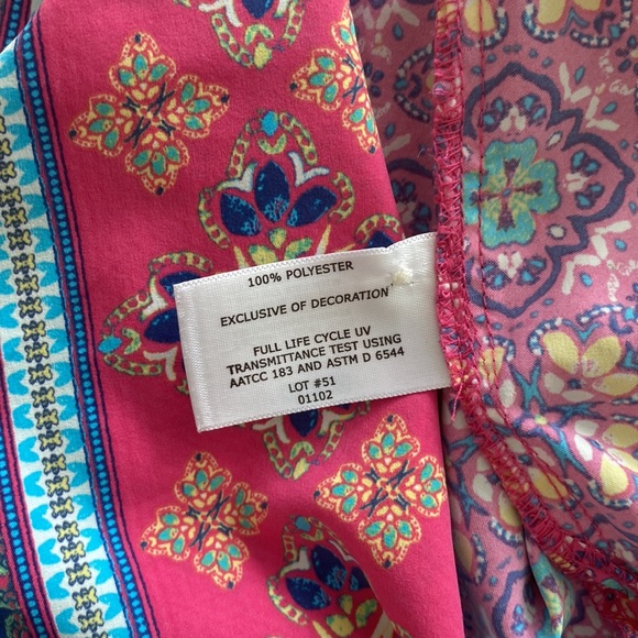 Coolibar UPF +50 UV Protection Sun Dress Size Small Pink Turqoise - Picture 5 of 8